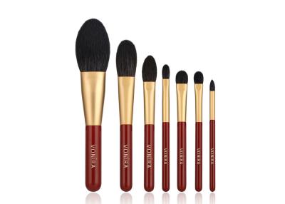 China Vonira Essential 7pcs Makeup Brushes Set With Natural Goat Hair Gold Ferrule for sale