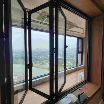 China Puertas plegables exteriores de aluminio de vidrio doble en venta
