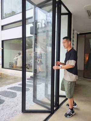 China Customized Height Aluminium Bi Folding Doors Powder Coated Residential Bifold Doors for sale