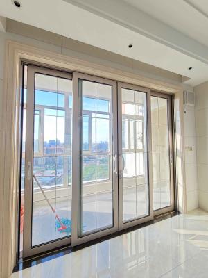 中国 耐久性のある住宅用 アルミニウム スライディングガラス ドア 大きなスクリーン 押して引く開口 販売のため