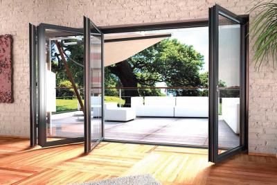 China Manual / Automatic Aluminum Folding Doors Powder Coating  For Business for sale