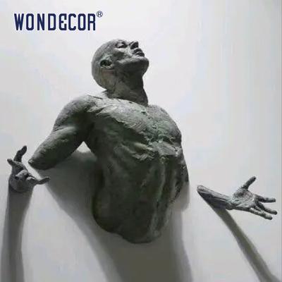 중국 청동제 금속 월 아트는 3D 초록 미술 조각 주문 제작된 사이즈를 조각합니다 판매용