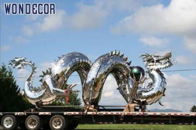 China Customized Large Stainless Steel Dragon Sculpture Outdoor Metal Decoration for sale