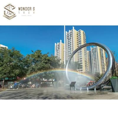 China WONDERS Garden Decorative Metal Ring Sculpture 220cm 3D 2D Design for sale