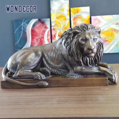 China Large Outdoor Bronze Statues Sculpture WONDERS Brass Lion Statue for sale