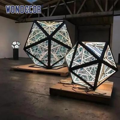 China Corten Steel Polyhedron Sculpture Artwork Stainless Steel 120cm for sale