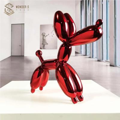 China Garden Deco Forged Metal Sculpture 120cm Balloon Dog Sculpture for sale