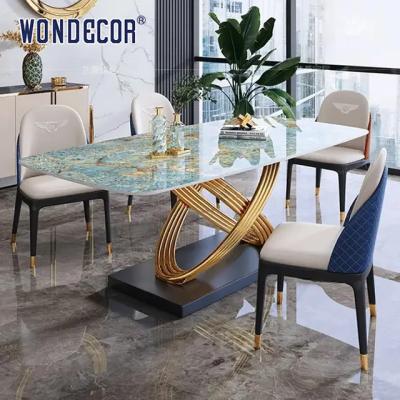 China 125cm Luxury Furniture Art Marble Countertop Table Mirror Abstract Spiral Ring Base for sale