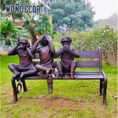 China Custom Life size bronze three wise monkeys statues for garden decoration for sale