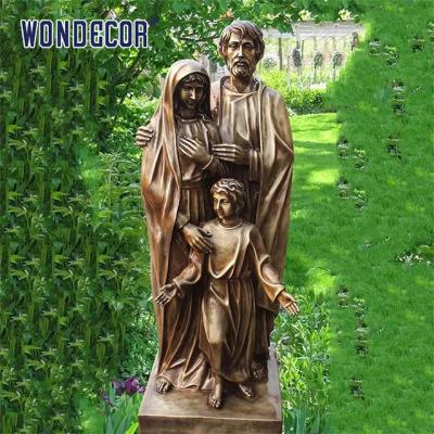 China Customized outdoor decoration, life-size family bronze statues of parents and children for sale