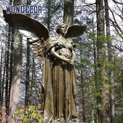 China Guarda hermoso de tamaño natural Angel Bronze Statue de la decoración del jardín en venta