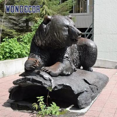 China Metal Animal Bear Custom Bronze Sculpture 180cm Large 3D Design for sale