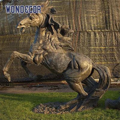 China Customized large outdoor square bronze retro art horse statue for sale