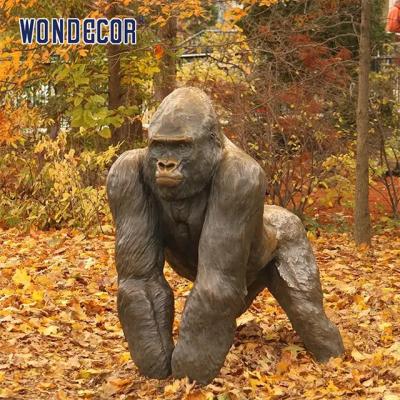 China Brass Casting Life Size Gorilla Garden Statue 190cm Big Size for sale