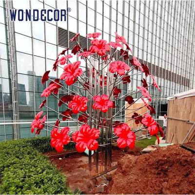 China 150cm Outdoor Metal Sculpture Flower Sea Metal Garden Statues for sale