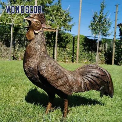 China Live size outdoor garden metal animal decoration bronze rooster statue for sale