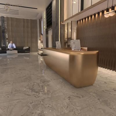China 110cm Luxury Reception Desk Stainless Steel Gilded Rectangular for Waiting area for sale