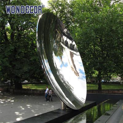 China Customized Abstract Sky Oem Stainless Steel Garden Art Mirror Outdoor Decoration for sale