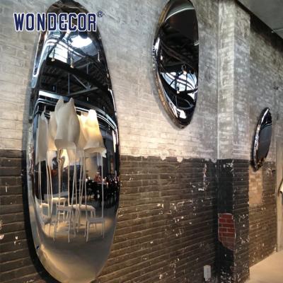 China Cobblestone Metal Wall Art Sculpture Mirror Stainless Steel Decoration For Indoor for sale