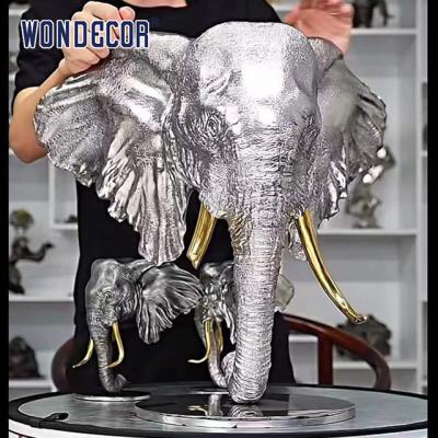 China 3D Elephant Head Sculpture Stainless Steel High Durability for sale