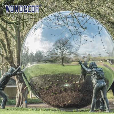 China Personalizado pessoa ao ar livre empurrar bola grande escultura de aço inoxidável à venda