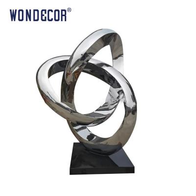 China Outdoor Stainless Steel Art Sculptures Garden Abstract Twisted Ring for sale