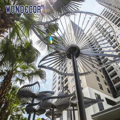 China Large Stainless Steel Outdoor Sculpture Geometric Leaf Shaped Pavilion In Courtyard Square for sale