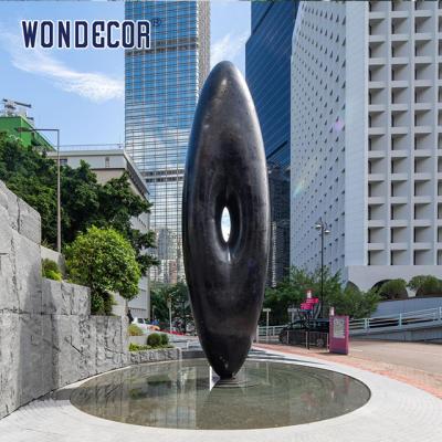China Cuadrado al aire libre Arte grande de metal Forma geométrica Escultura de acero inoxidable en venta