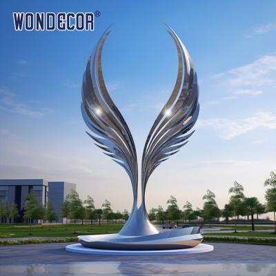 China Arte a gran escala de alas de ángel escultura de acero inoxidable en el parque en venta