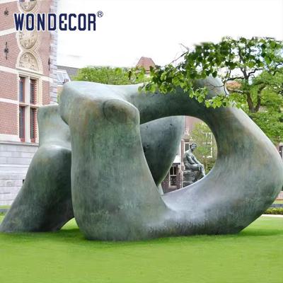 China Large Outdoor Abstract Geometric Copper Sculpture With 3D Design Te koop