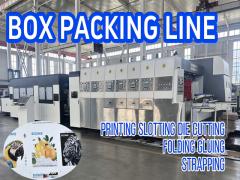 Corrugated box printing die cutting slotting machine box packing line