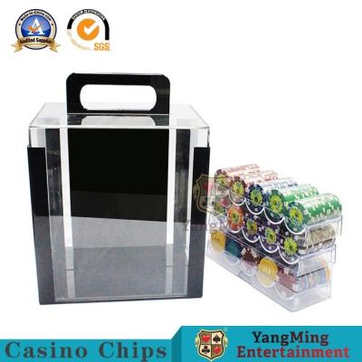 China 1000 Casino Poker Clay Chip Clear Acrylic Poker Chip Carrier Includes 10 Chip Racks for sale