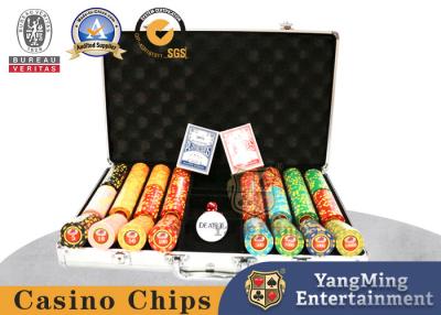 China Customized 600 Pieces Club Chips Texas Poker Table Game Chips Set Aluminum Alloy Box for sale