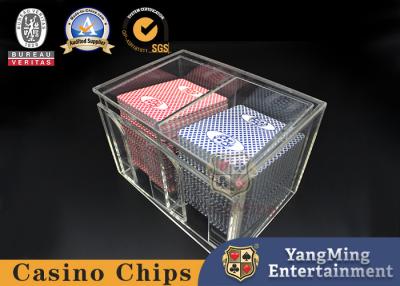 Κίνα Ακρυλικό κιβώτιο επιτραπέζιων καρτών επιτραπέζιων παιχνιδιών πόκερ μπακαράδων κιβωτίων αποβλήτων καρτών πόκερ πλήρως διαφανές προς πώληση