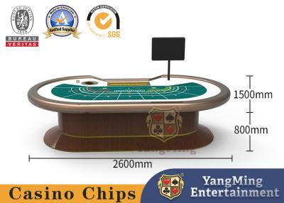 China Green Tablecloth Step Poker Game Table 7 Person Baccarat Gambling Table for sale