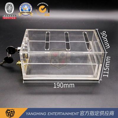China Baccarat Acrylic Waste Card Box Fully Transparent With Lock 8 Pairs Of Poker Card Cutting Box for sale