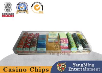 China Transparent Acrylic Chip Box Poker Table Game Handle Chip Carrier for sale