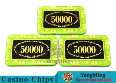 China Anti - Counterfeiting Crystal Poker Chips / Rectangular Poker Chips For Casino for sale