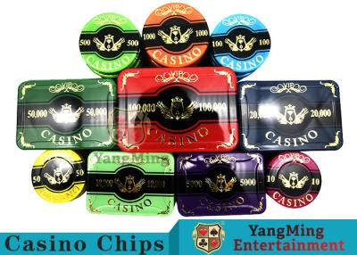 China Baccarat Acrylic Chip Set High Temperature Gold Plated Poker Table Game Chip for sale