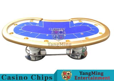 China 10 Players Casino Poker Table / Custom Poker Tables With Disc Shape Legs for sale