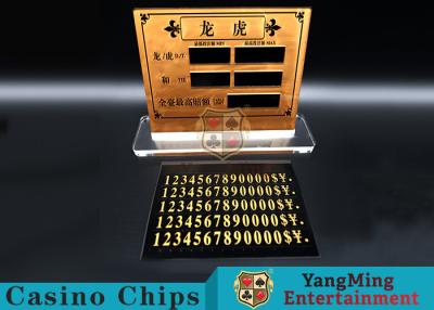 China Casino Dragon And Tiger High-Grade Pure Copper Entertainment Bet Card Table Limit Sign for sale