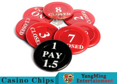 China Red / Black  Anti - Fade Casino Game Accessories 40 Mm Plastic Insurance Code Set for sale