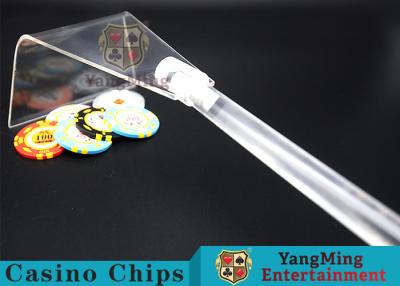 China New Custom Design Style Transparent Playing Cards Clay Round Chip Rake For Casino Poker Table Accessories for sale
