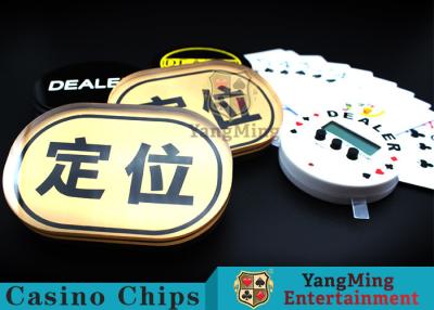 China Waterproof Gold Silk Screen Baccarat Markers Oval Shape For Casino Poker Games for sale