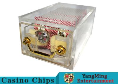 China Acrylic Casino Card Shoe 8 Deck Large Capacity With Bright Metal Lock for sale