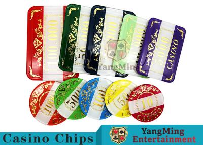 China Casino Style Numbered Poker Chip Set Bright Color With Customized Print Logo for sale