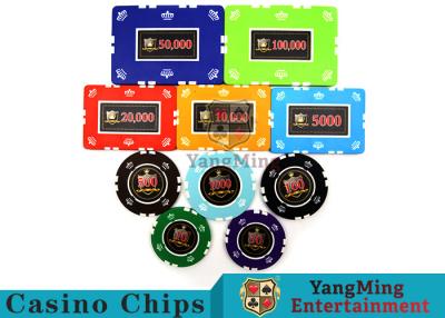 China Circular / Square Shape Professional Poker Chip Set With 25 Pcs In A Shrink Roll for sale