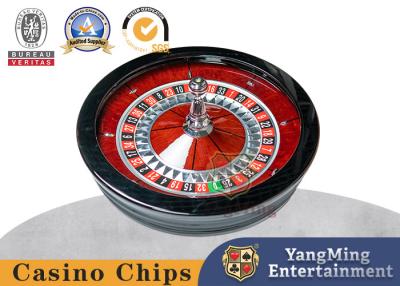 China Tabla de ruleta manual americana de madera sólida de color rojo Tabla de casino de Texas Hold'em Poker 19cm en venta