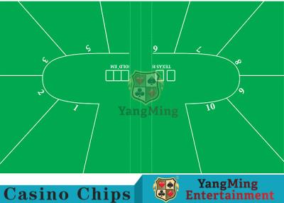 China Texas Holdem Standard Casino Table Layout Green With 100% Polyester Fabric for sale
