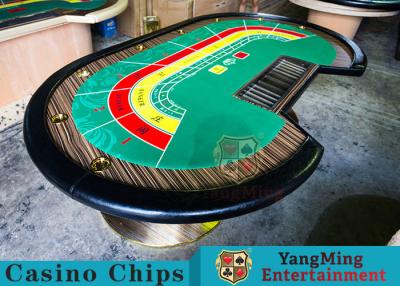 China 8 Person Casino Luxury Poker Table With Thick Black Camphor Wood Fire Panel for sale